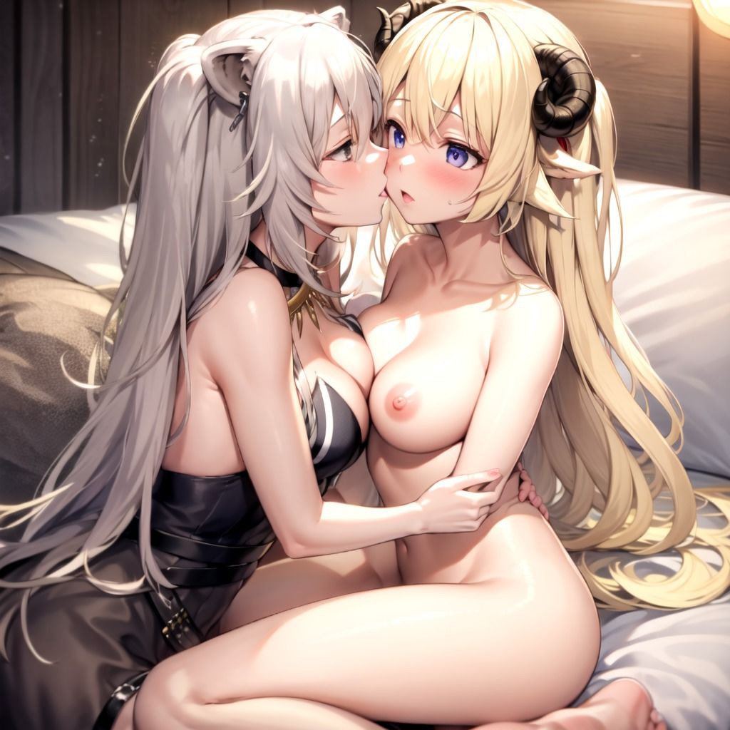 サンプル画像6:てぇてぇCG集 ししわた1 獅白ぼ〇ん＆角巻わ〇め(てぇてぇ堂) [d_510420]