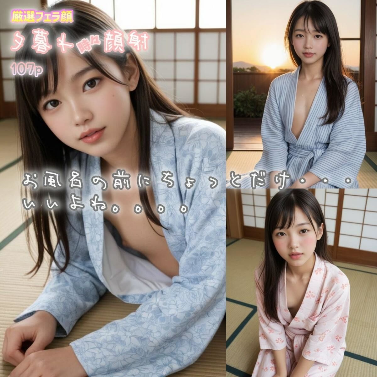 サンプル画像1:【厳選フェラ顔】黒髪大学生 夕暮れ時々顔射〜お風呂の前にいっぱい出して下さい〜(夜行三輪車) [d_510529]