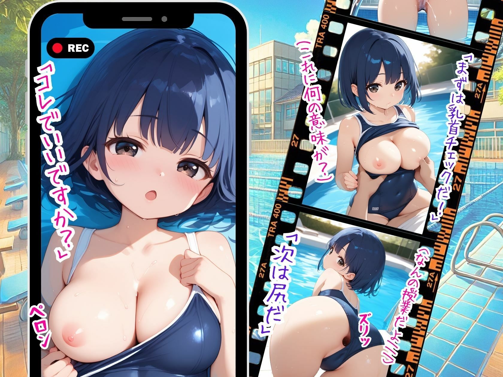 サンプル画像4:ぷるるんスク水プールで濡れる禁断授業(推し娘) [d_510916]