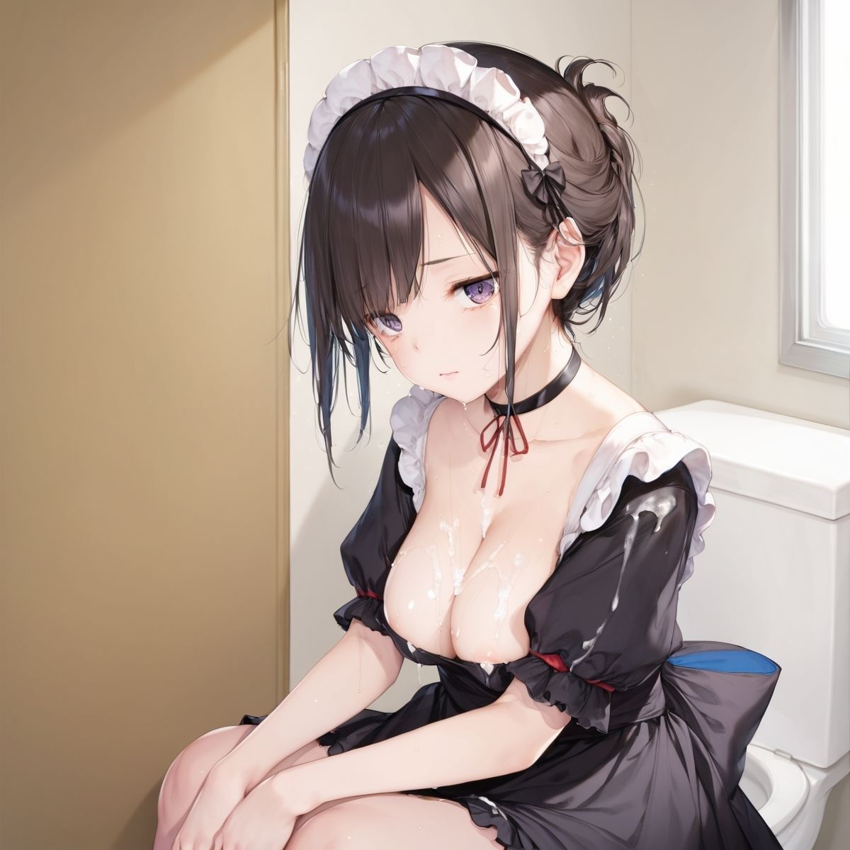 サンプル画像3:陰キャ巨乳メイド！トイレで中出しセックス！パート2(エロステーブル) [d_511100]