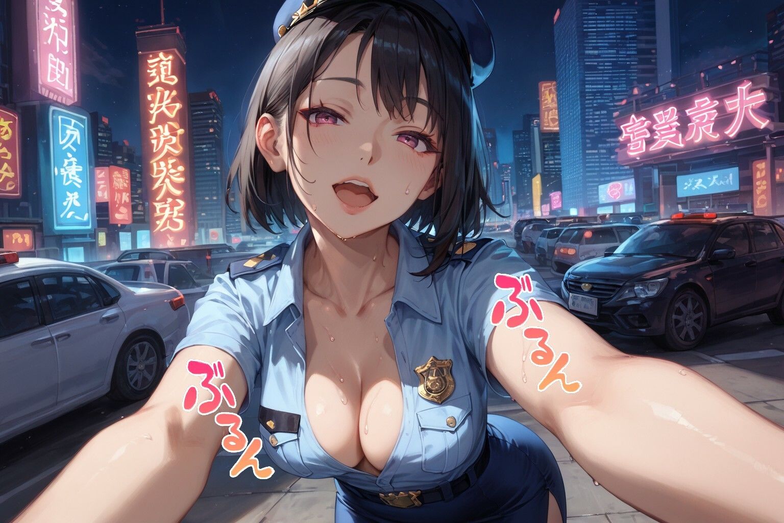 サンプル画像1:【胸チラ・無防備・ラッキースケベ】婦人警官の胸元から覗く柔らかな…(チラリズム工房) [d_511189]