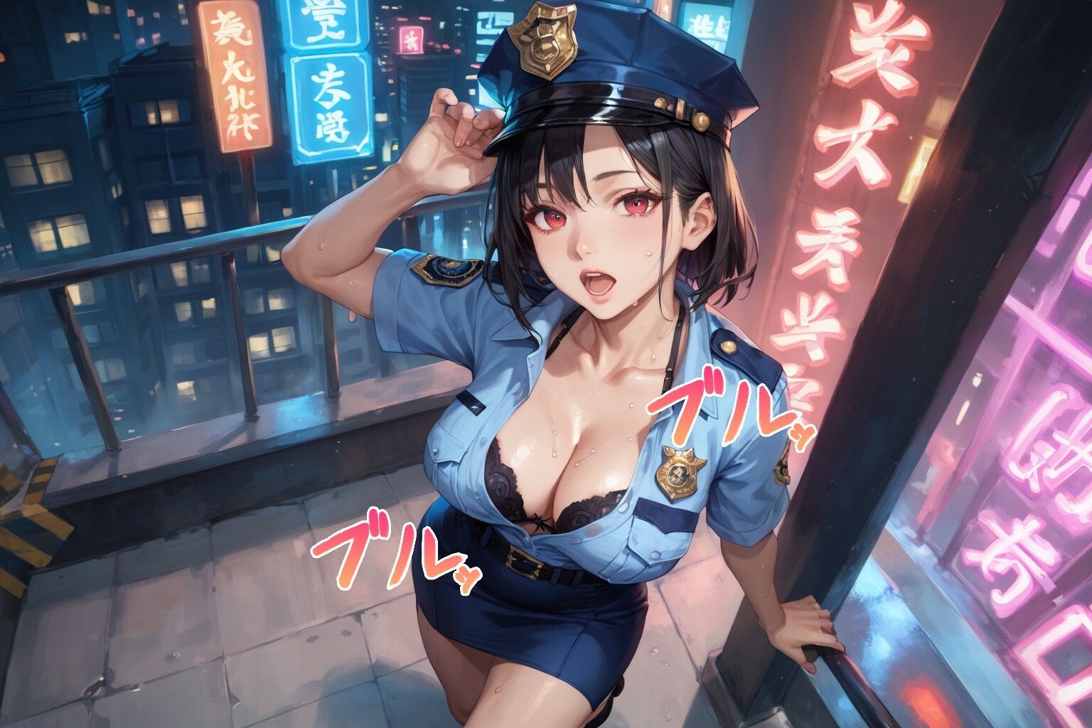 サンプル画像3:【胸チラ・無防備・ラッキースケベ】婦人警官の胸元から覗く柔らかな…(チラリズム工房) [d_511189]