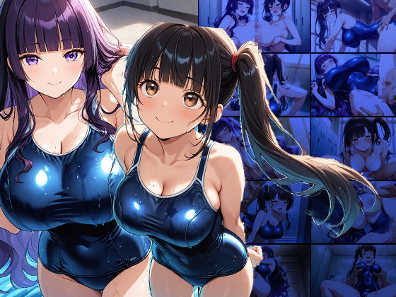 サンプル画像1:スク水美少女ふたり〜プールサイドで貪り合う絶頂プレイ〜(ニート印刷所) [d_511204]