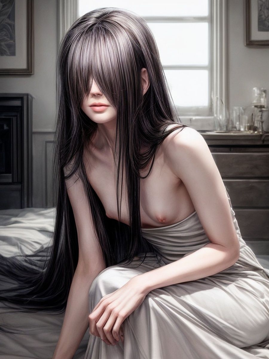 サンプル画像4:呪いのビデオを見たら貧乳の貞〇ちゃんが脱いで現れてくれました♪「リアル・実写系」写真集(ももんじゃ) [d_511268]