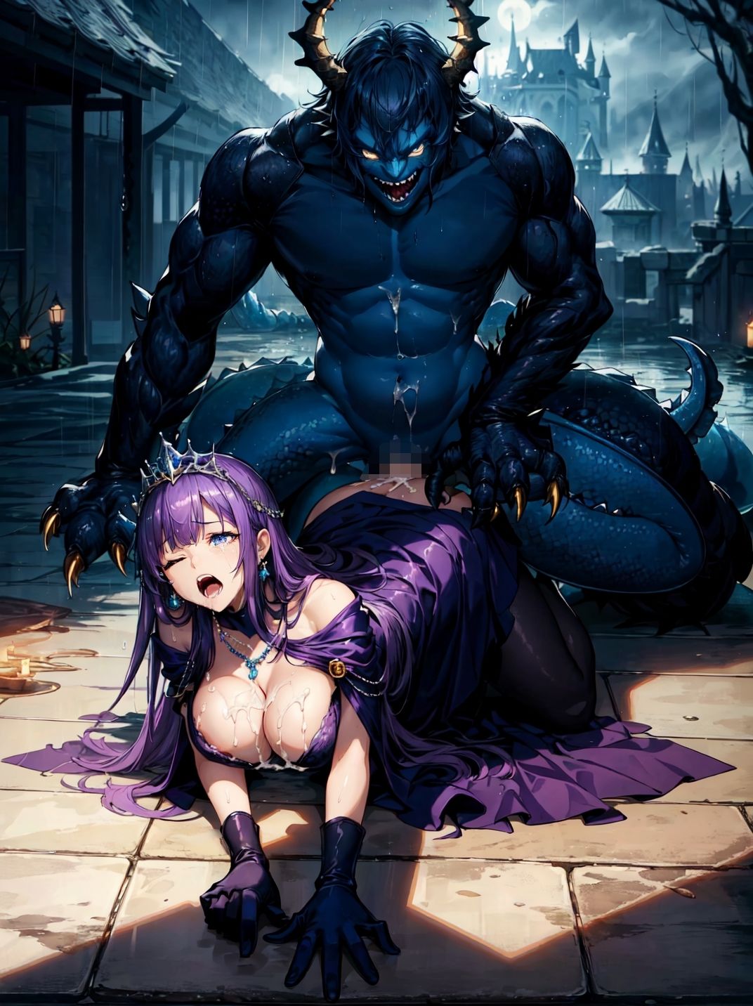 サンプル画像3:雨降る異世界で魔物に犯●れた亡国の姫(studio1111) [d_511673]