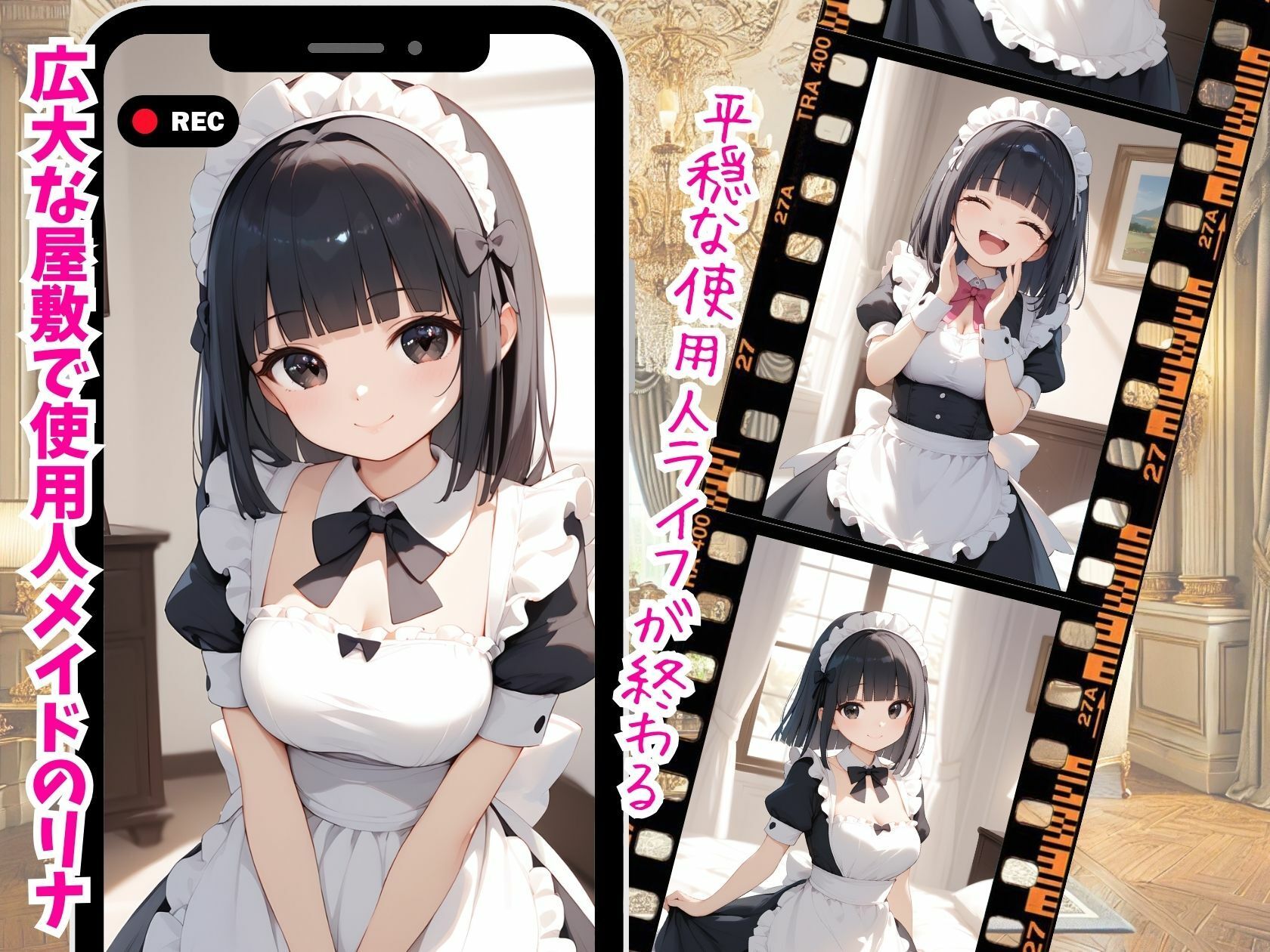 サンプル画像2:ちゅるる☆メイドの甘い調教(推し娘) [d_511803]