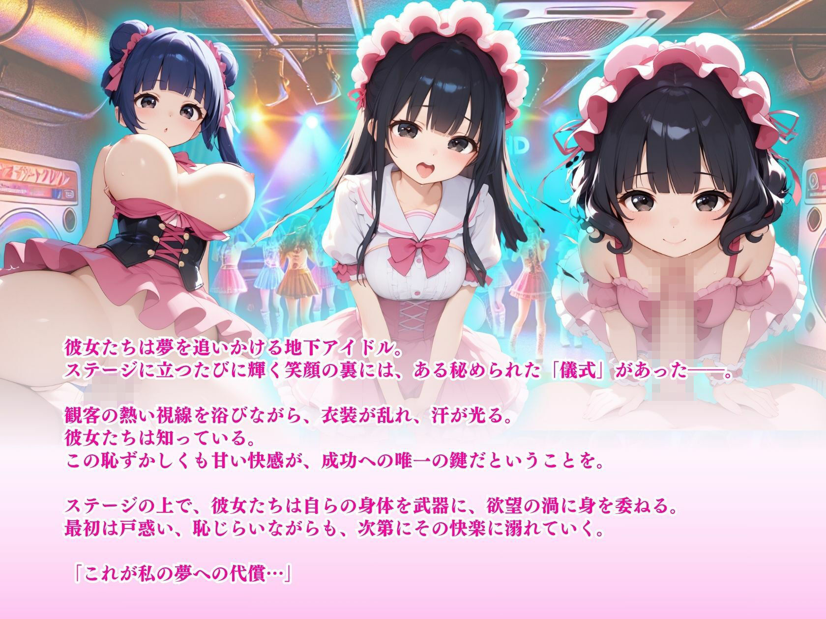 サンプル画像1:地下アイドルたちの夢の代償観客の視線に濡れる…？(推し娘) [d_512011]