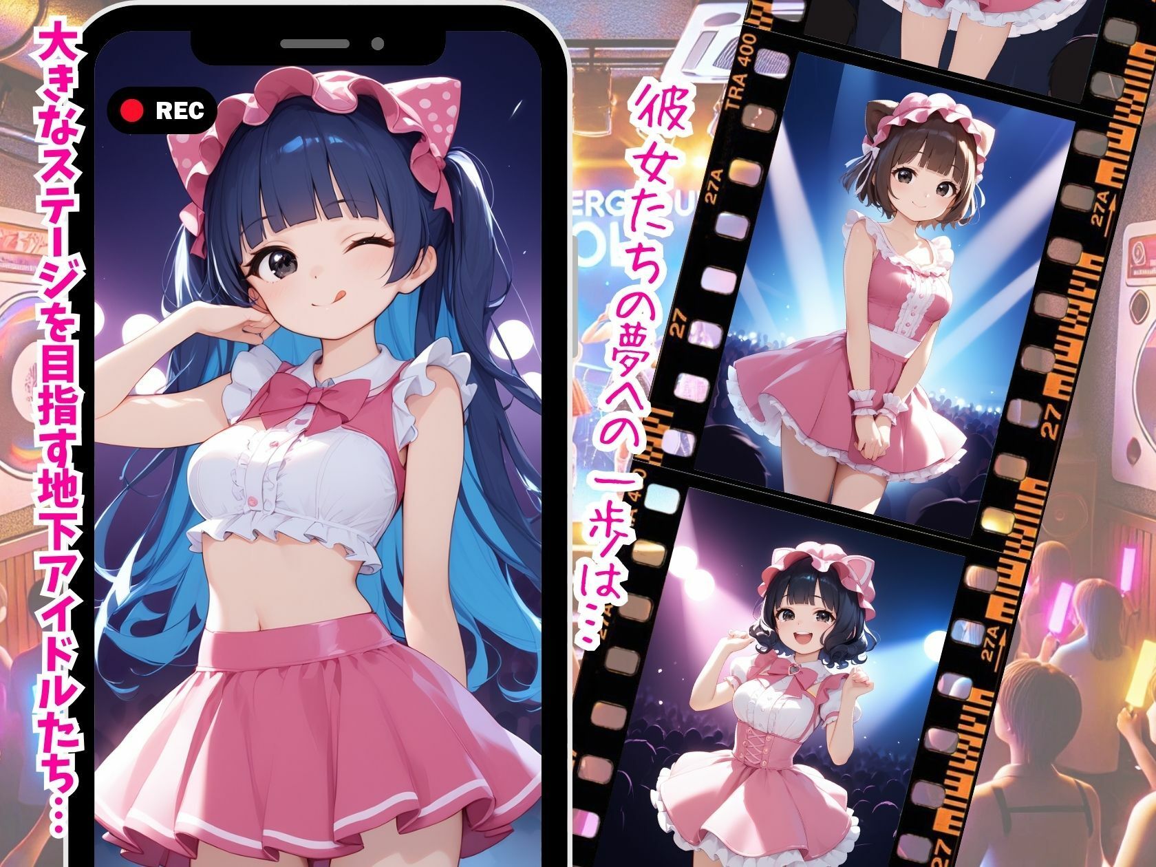 サンプル画像2:地下アイドルたちの夢の代償観客の視線に濡れる…？(推し娘) [d_512011]