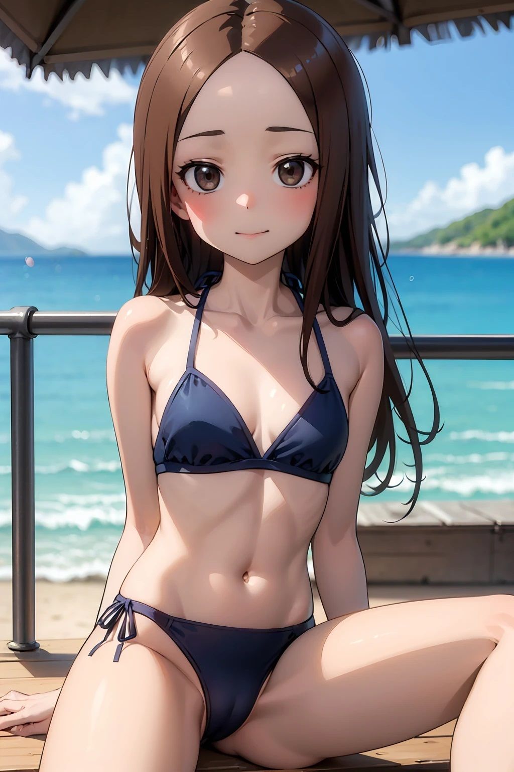 サンプル画像1:高〇さん  ネイビービキニ（130枚）(ひぐまアート) [d_512060]