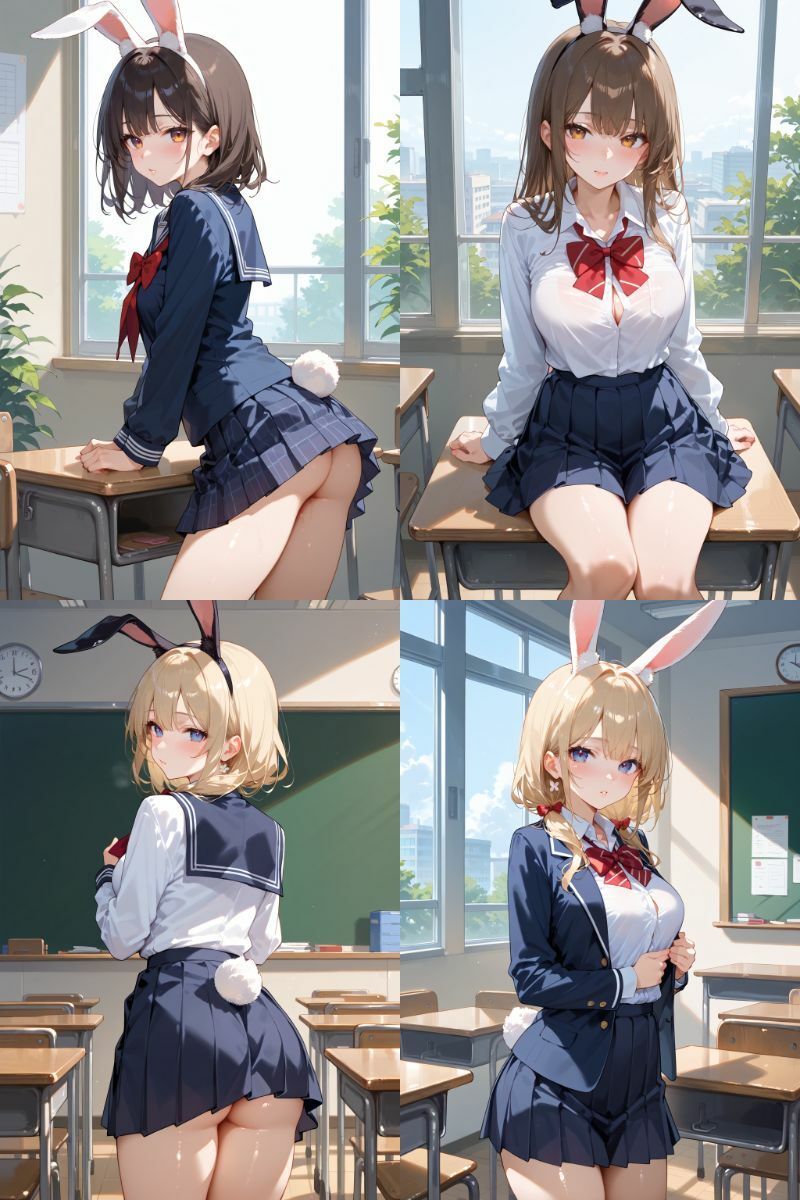 サンプル画像1:ケモミミ？の楽園 うさぎ 制服編(ツースリーステーション) [d_512174]