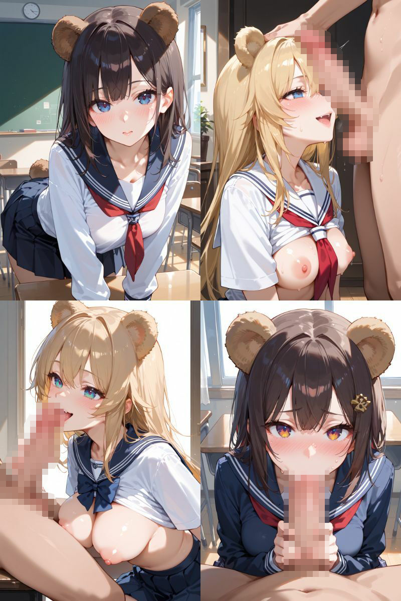 サンプル画像2:ケモミミ？の楽園 くま 制服編(ツースリーステーション) [d_512198]