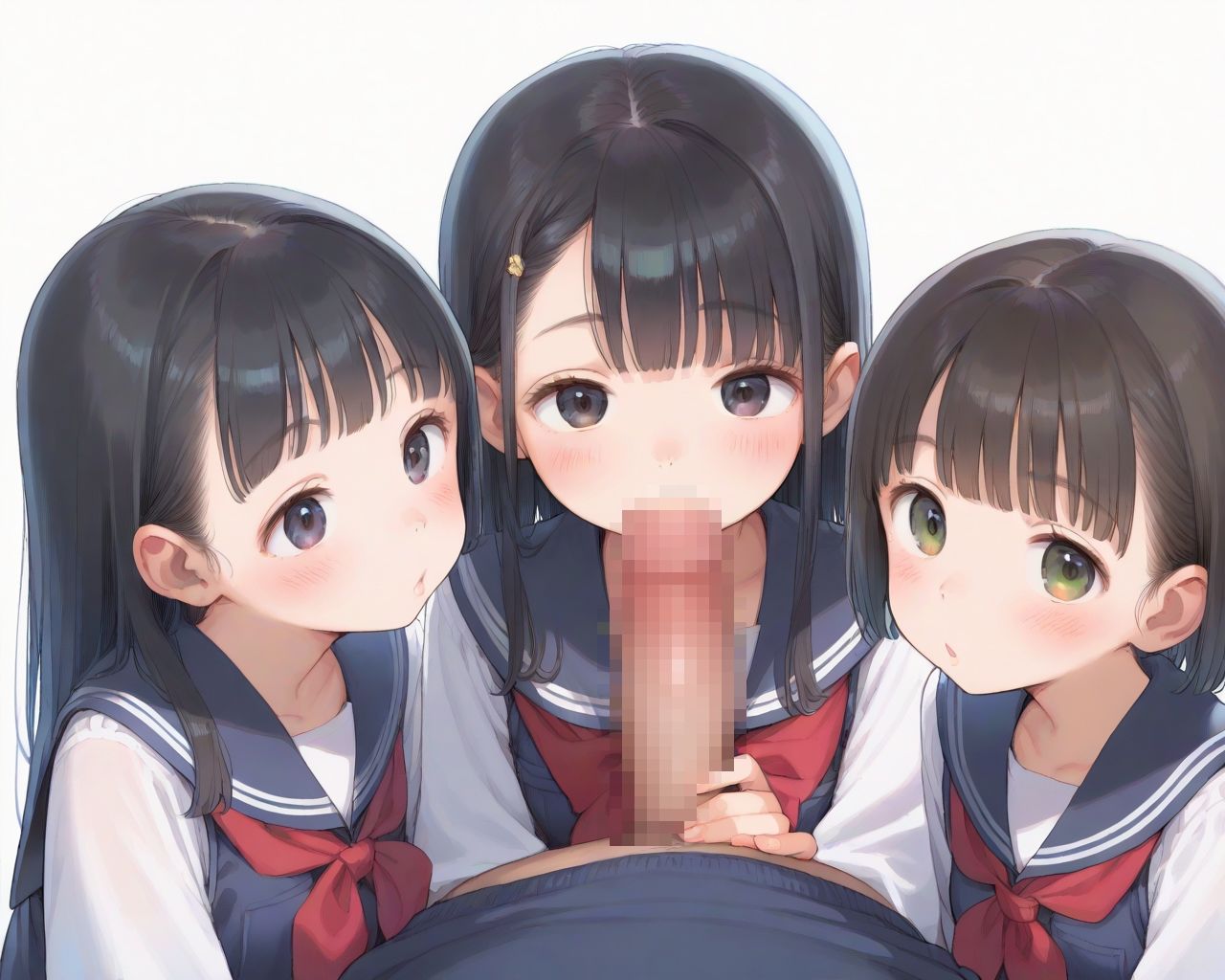 サンプル画像1:ちっぱいロリっ子の妹とその友達まんでいかせまくる ロリ女子校生 神奉仕ハーレム(ピチッとアワビ) [d_512307]