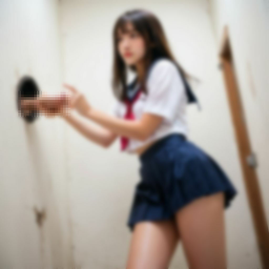 サンプル画像1:【ラッキーホール店】壁穴嬢がJKだと！？(AI美エロ) [d_512441]