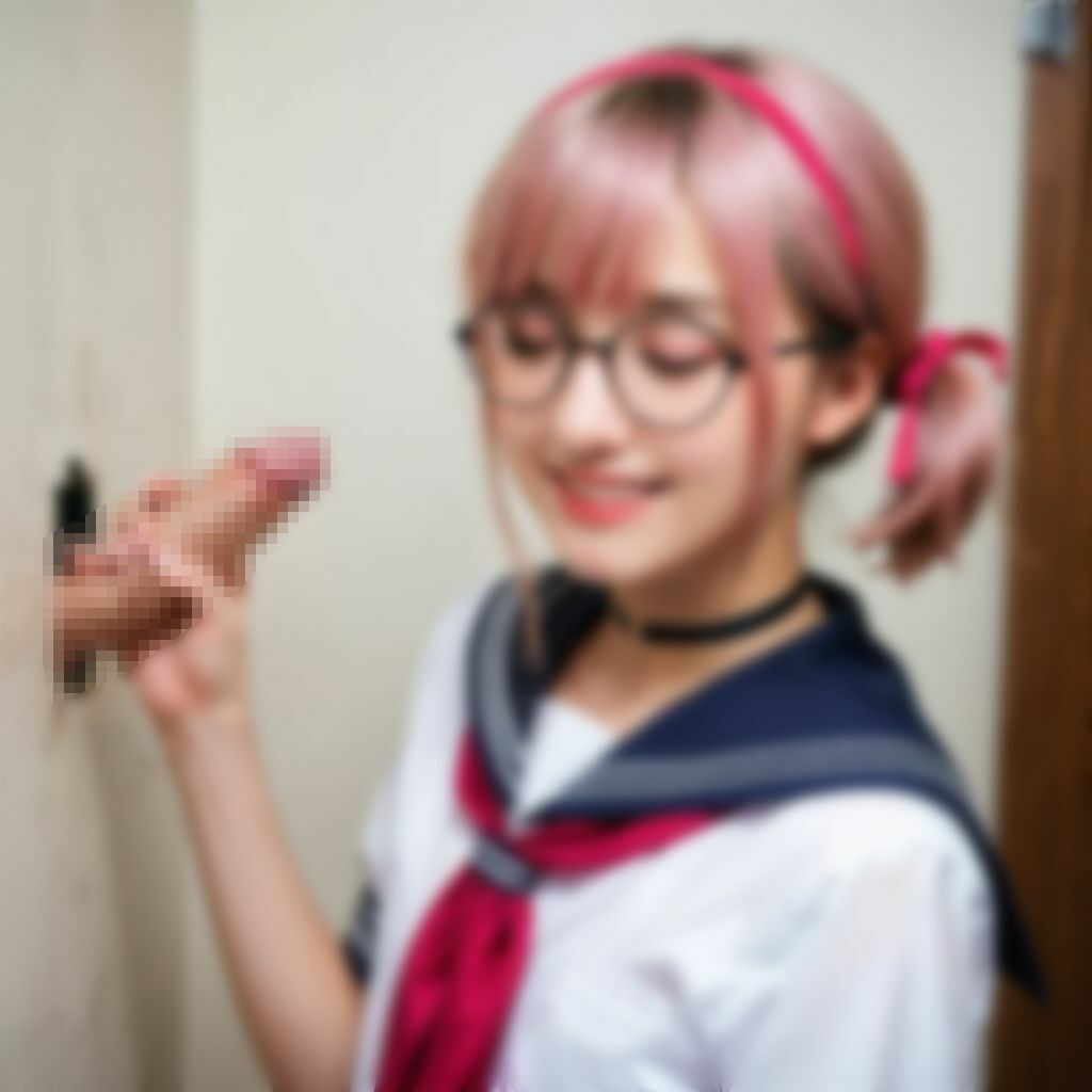 サンプル画像2:【ラッキーホール店】壁穴嬢がJKだと！？(AI美エロ) [d_512441]