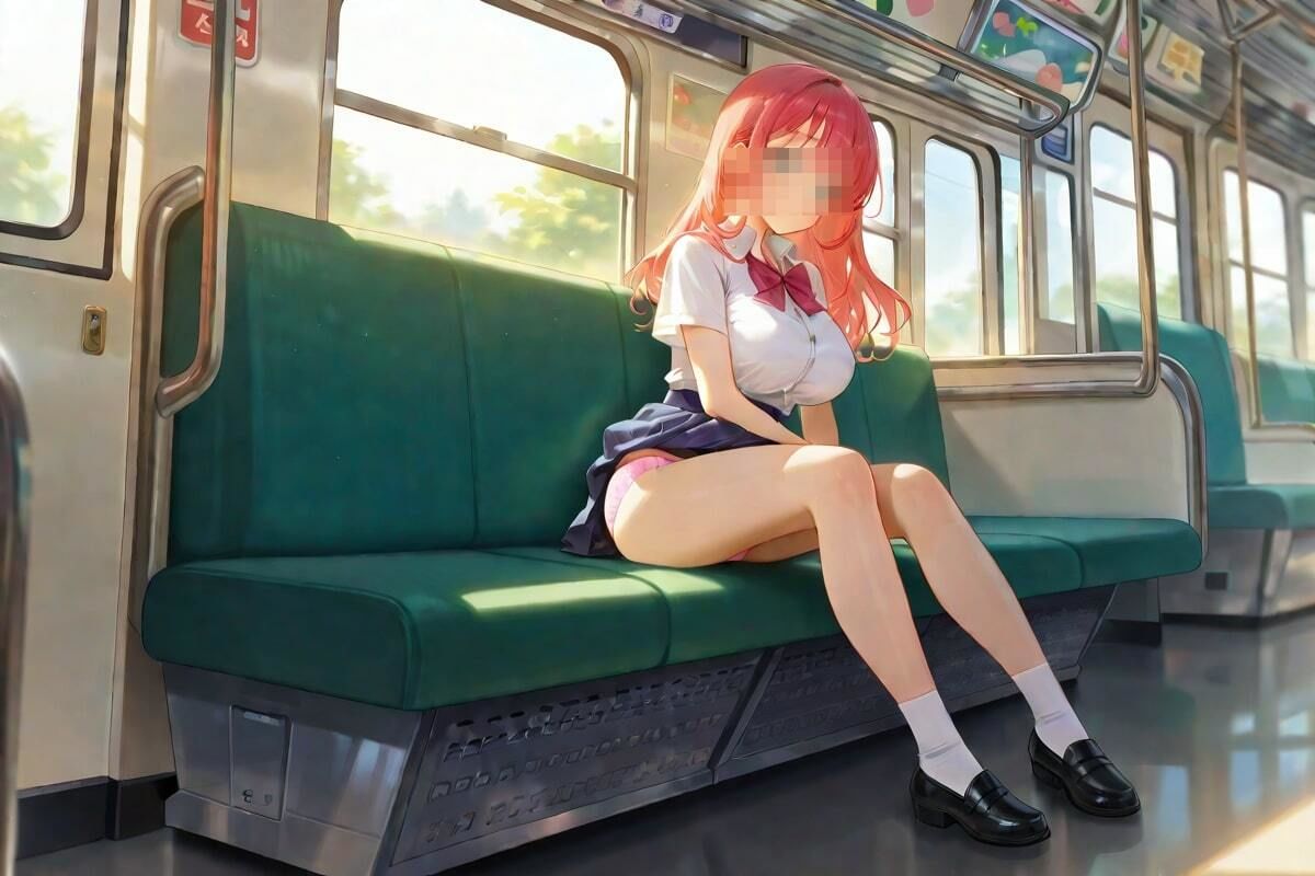 サンプル画像4:いつものバスでパンチラ美女！(AI幻想工房) [d_512823]