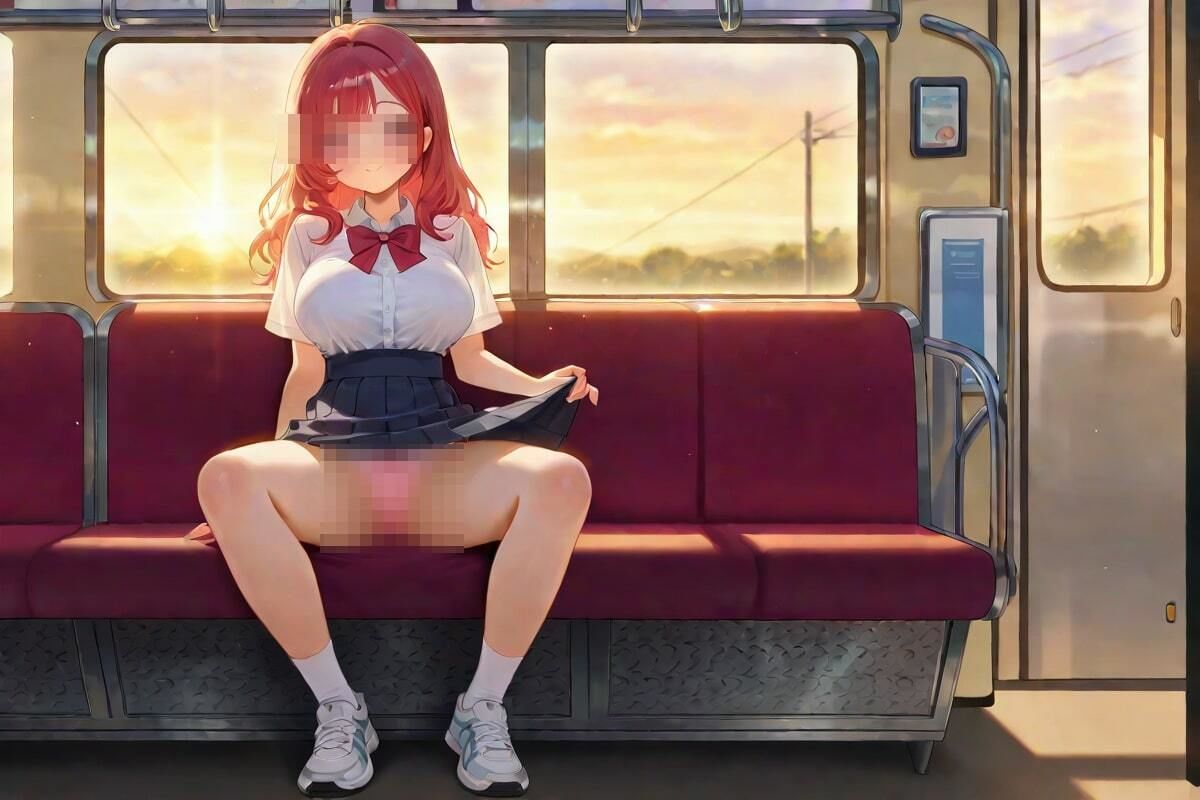 サンプル画像5:いつものバスでパンチラ美女！(AI幻想工房) [d_512823]