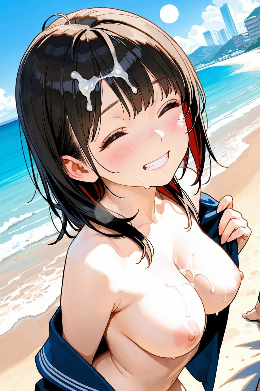 サンプル画像3:童顔美少女に野外ぶっかけ！かわいすぎるJKを精液まみれに！【1024×1536高画質サイズ！SDXL超美麗画像300枚以上！】(あにまーと☆アニマート) [d_512834]