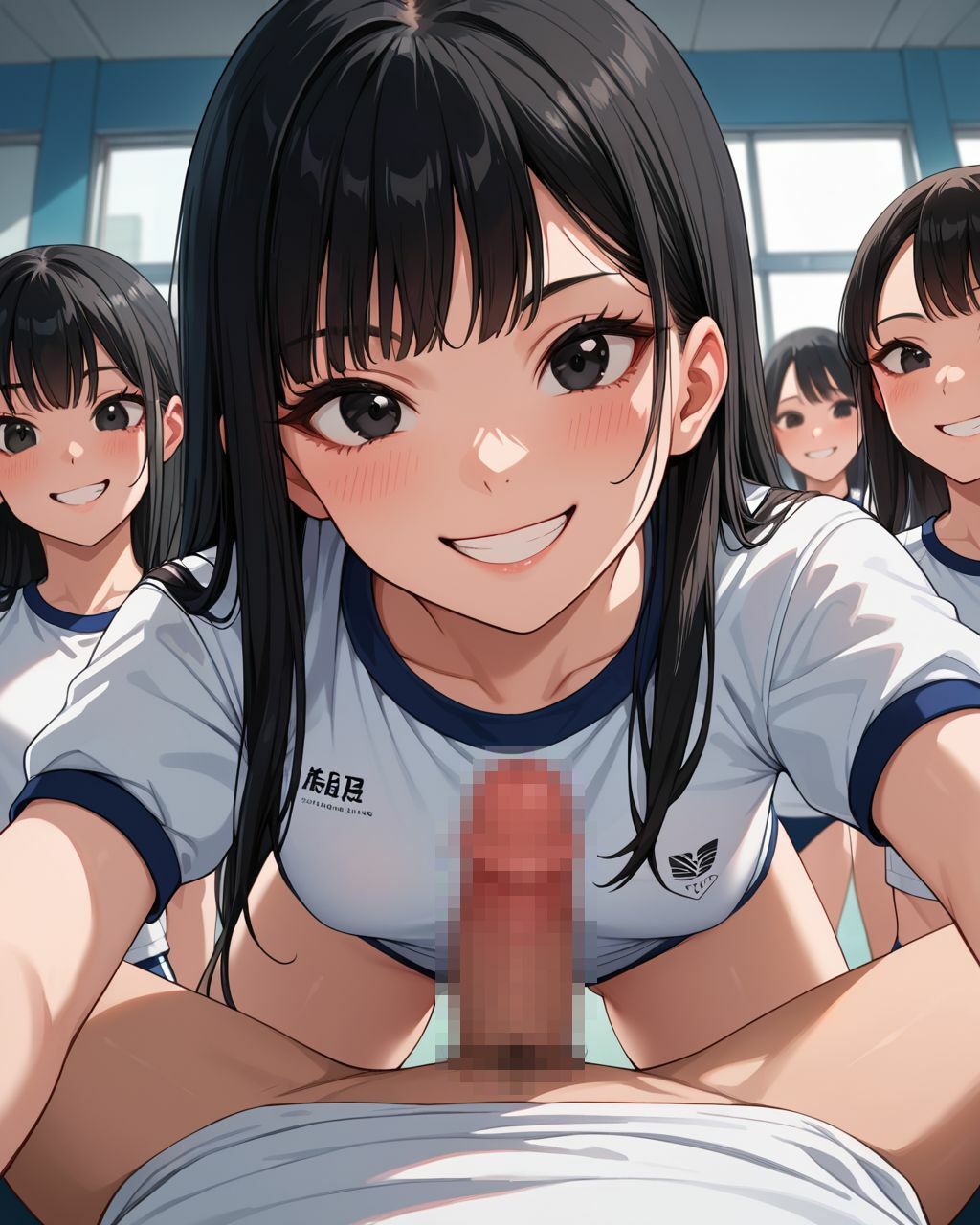 サンプル画像1:体育館でメスと化すバレー部女子校生(AIくいーん) [d_513028]