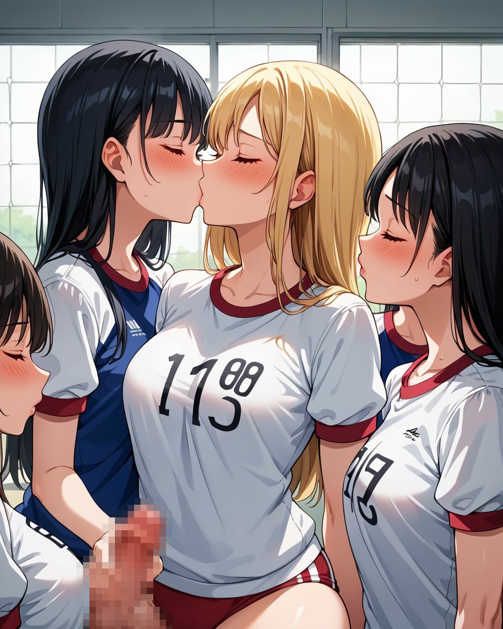 サンプル画像4:体育館でメスと化すバレー部女子校生(AIくいーん) [d_513028]