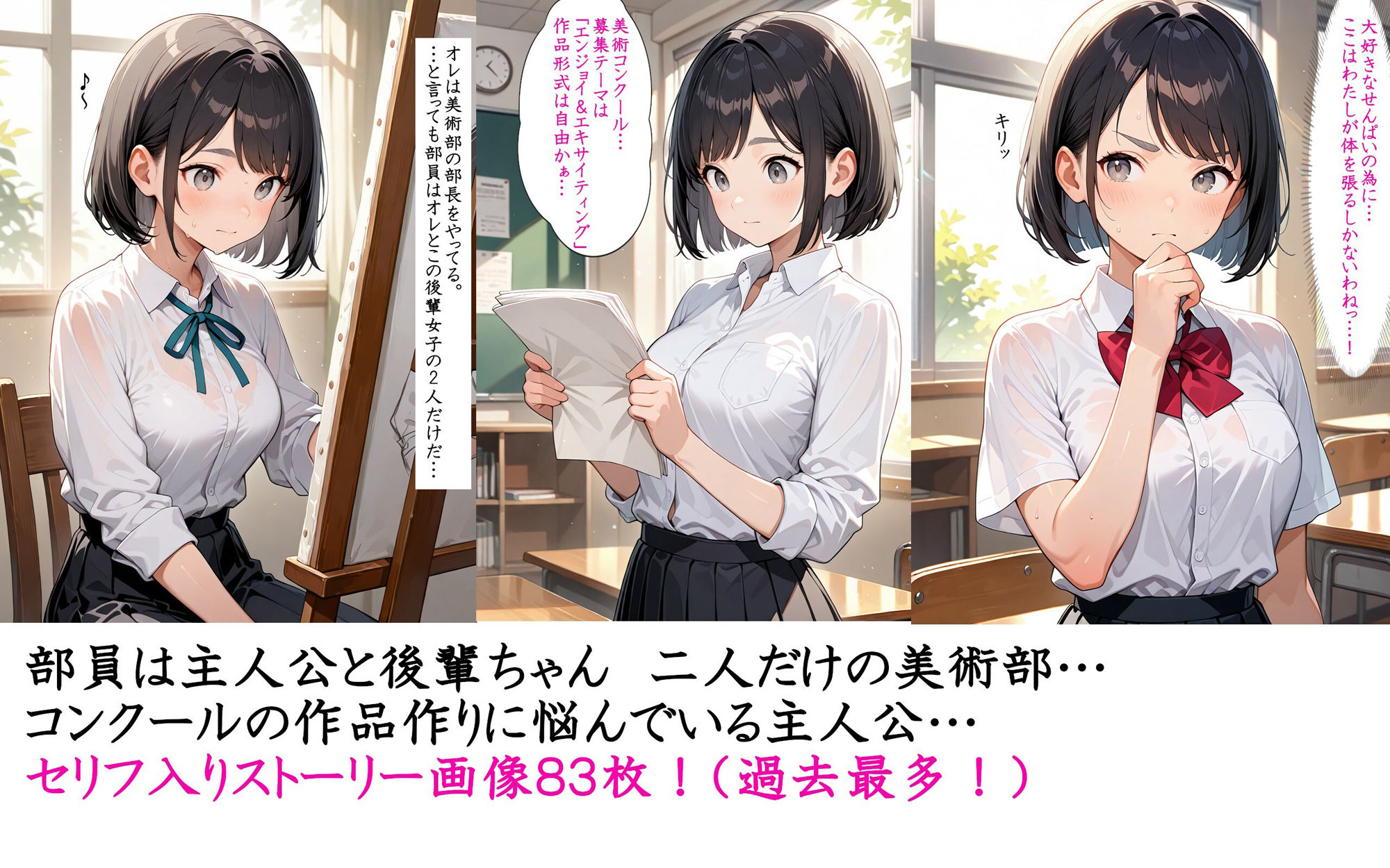 サンプル画像1:後輩ちゃん、ヌードモデルやるってよ(スプレッドレッグスAIイラスト) [d_513064]