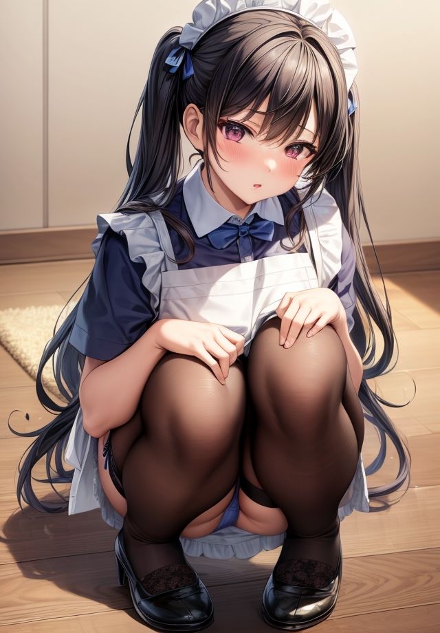 サンプル画像2:しゃがんだ侍女（メイド）の下着（パンティ）(エロ天使商会) [d_513101]