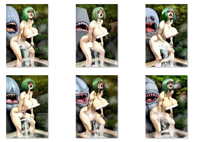 サンプル画像2:グロテスク・モンスター・バック・レ●プ（パラパラ漫画、地獄絵図75枚＋怪物25枚）(MUTANTITS) [d_513136]