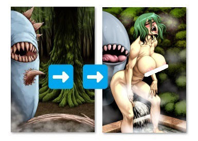 サンプル画像3:グロテスク・モンスター・バック・レ●プ（パラパラ漫画、地獄絵図75枚＋怪物25枚）(MUTANTITS) [d_513136]