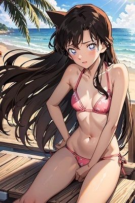 サンプル画像1:毛〇蘭  ピンク色ビキニ（72枚）(きたあかりアート) [d_513258]