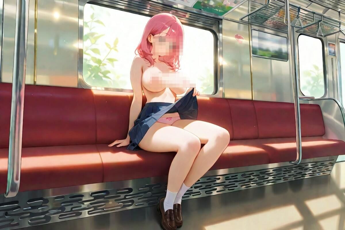 サンプル画像3:2人きりの電車  興奮がとまらない(AI幻想工房) [d_513405]