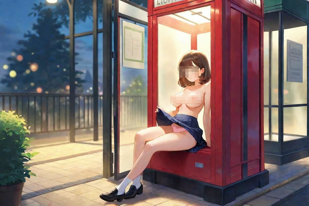 サンプル画像5:なぜか裸で  電話してる超絶美女(AI幻想工房) [d_513410]