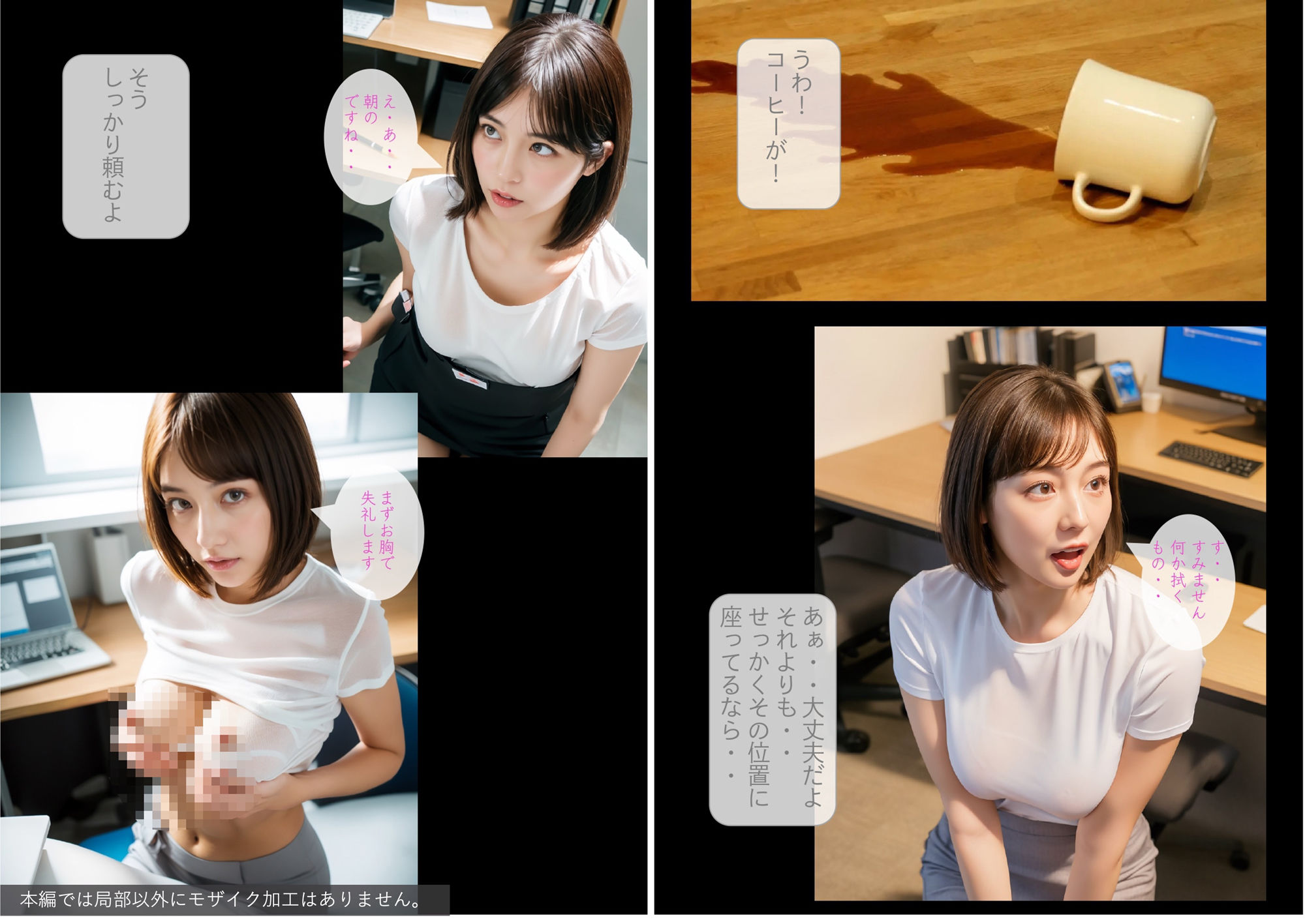 サンプル画像3:［ストーリー＋大量画像］爆乳！デカ尻！新卒双子！どスケベアピールでハーレム神奉仕秘書(顔面最強美双子（AI2Twins）) [d_513450]