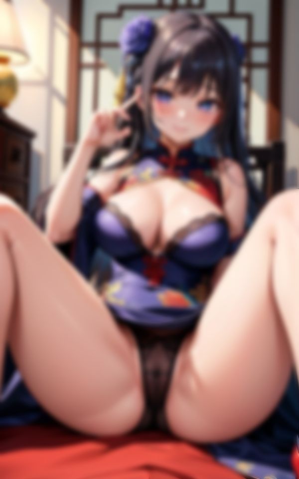 サンプル画像5:エチエチなチャイナドレスで誘惑してくる淫乱爆乳美女コレクション(妄想AI美女) [d_513721]