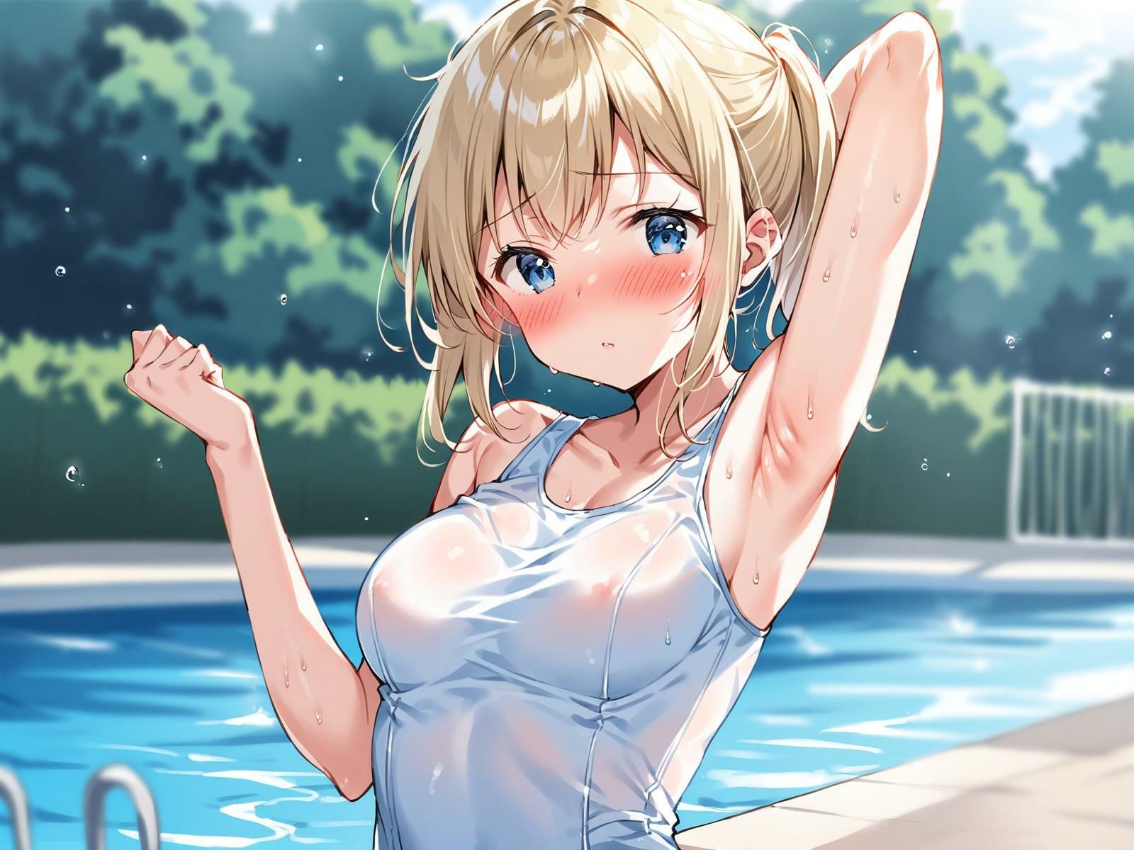 サンプル画像3:コバルトブルーのサングラスをかけたプール監視員はギャルの腋の監視がお好き(カオスクッキング倶楽部) [d_513837]