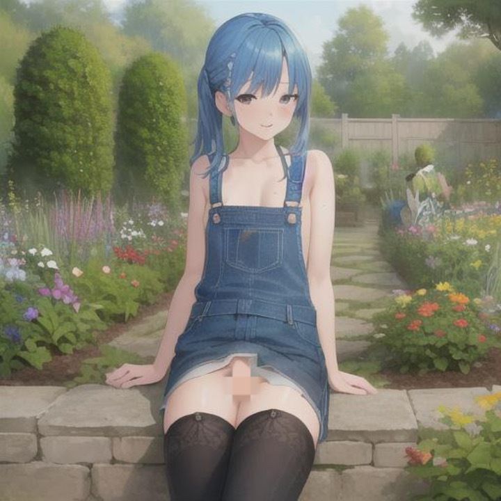 サンプル画像5:オーバーオール露出  青髪ちゃん編(まんまんちん) [d_514003]