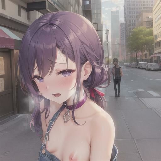 サンプル画像1:オーバーオール露出  紫髪ちゃん編(まんまんちん) [d_514005]