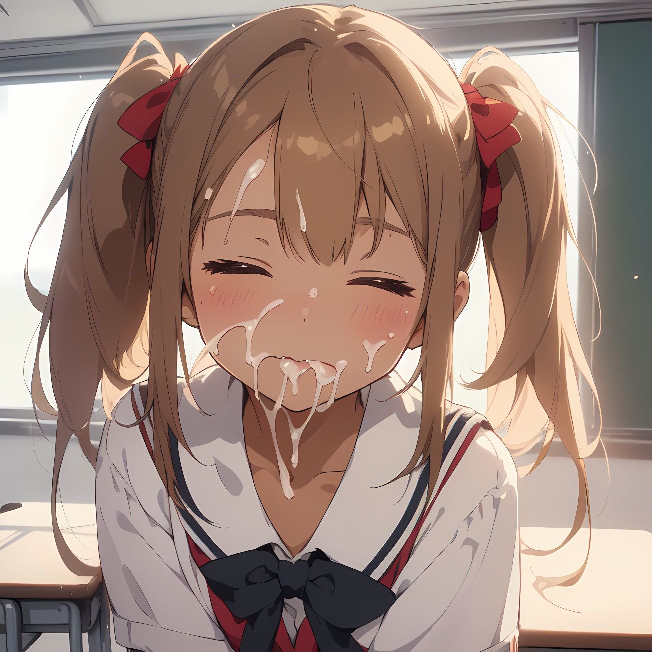 サンプル画像2:【174枚】おち○ぽミルク大好きなセーラー服のツインテール美少女(紺色ドリーム) [d_514440]