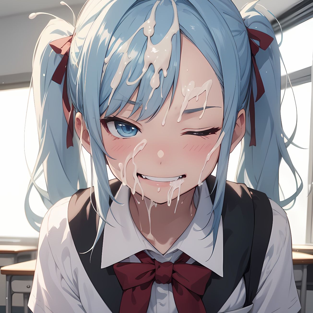 サンプル画像4:【174枚】おち○ぽミルク大好きなセーラー服のツインテール美少女(紺色ドリーム) [d_514440]