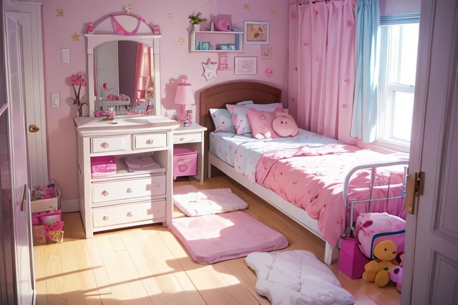 サンプル画像5:女の子の部屋  背景素材(豊川内角) [d_514442]