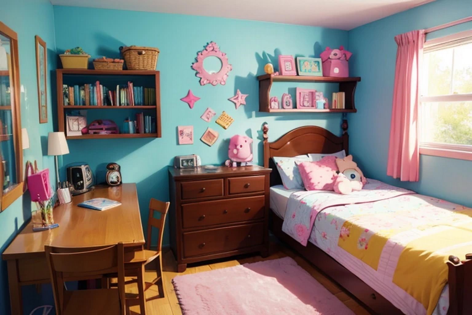 サンプル画像6:女の子の部屋  背景素材(豊川内角) [d_514442]