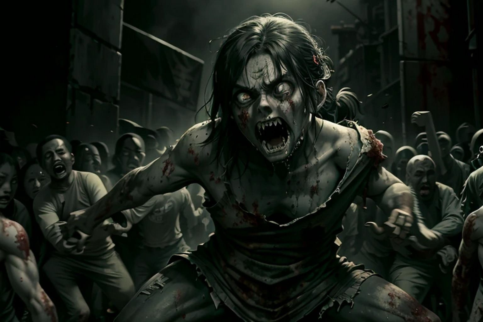 サンプル画像1:ゾンビ  背景素材(豊川内角) [d_514459]