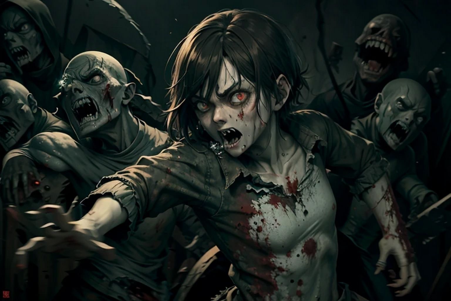 サンプル画像3:ゾンビ  背景素材(豊川内角) [d_514459]