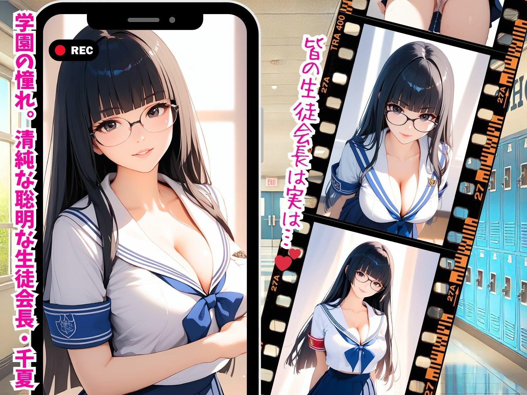 サンプル画像2:清純派生徒会長の裏の顔〜100人斬りの特濃ビッチ〜(推し娘) [d_514463]