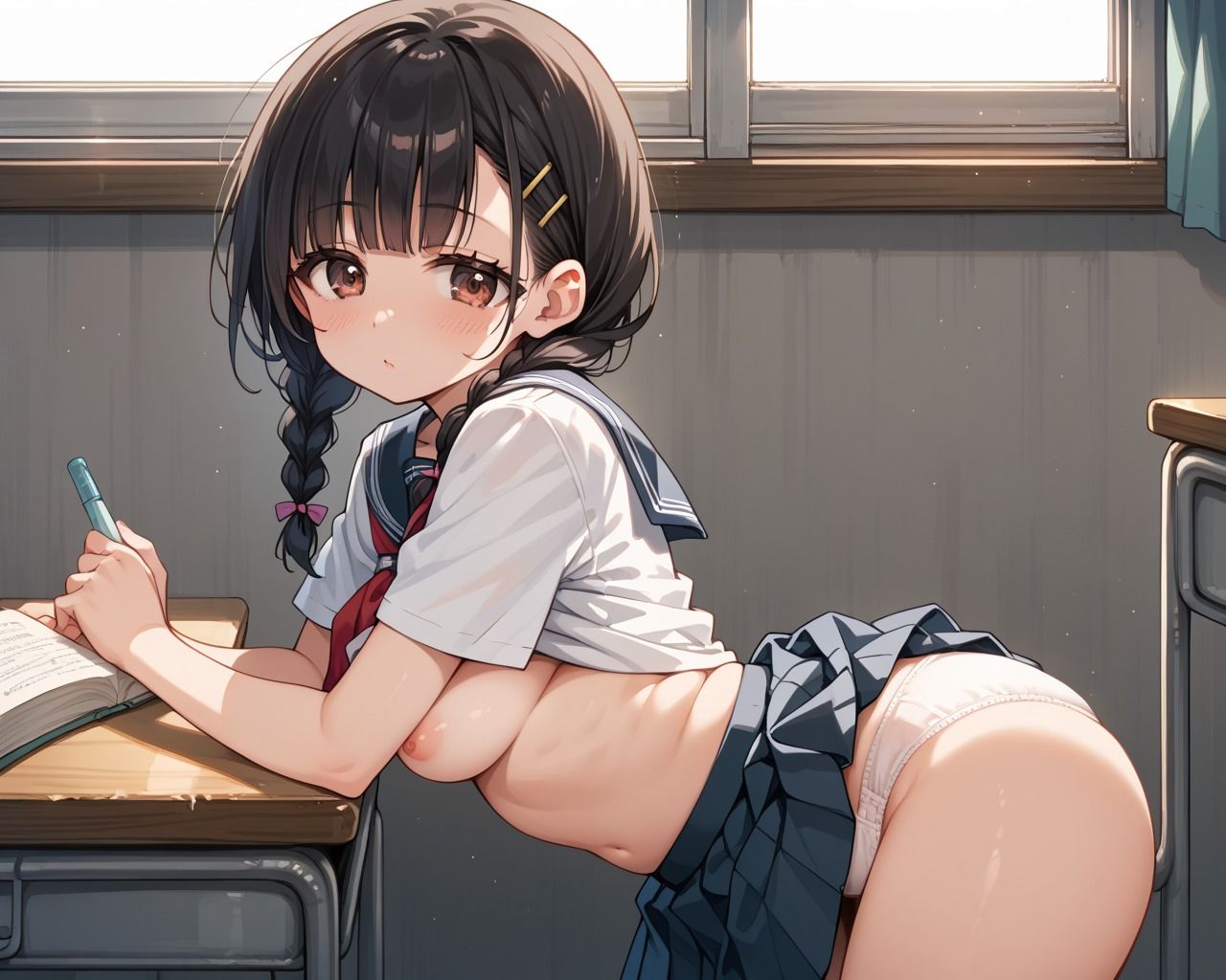 サンプル画像3:【保健体育特別授業】種付プレス法による赤ちゃんの作り方実習(あめりかん極太そーせーじ) [d_514472]