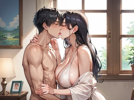 サンプル画像2:年下クンとの壮絶なベロチューで性欲が爆発した垂れ乳人妻(熟成ハム) [d_514781]