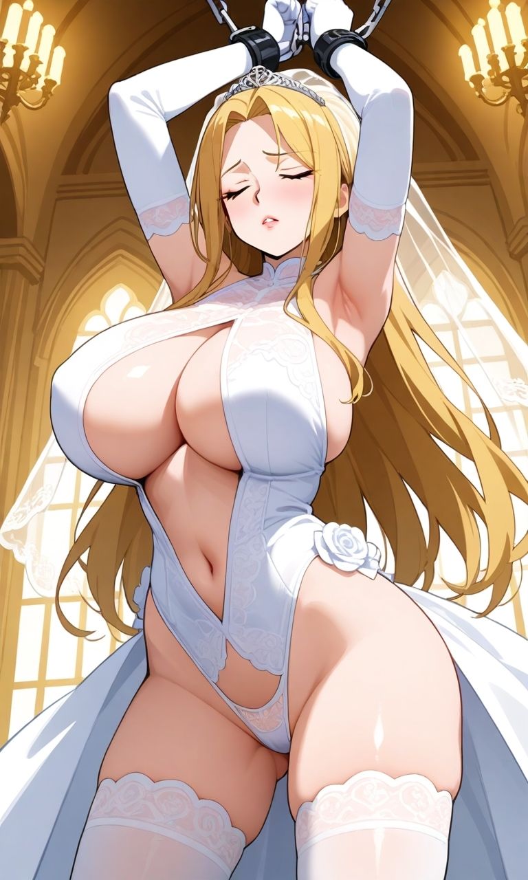 サンプル画像4:【微エロ】フェチコレVol.22〜25総集編 吊り上げ拘束されて辱められるウェディングビキニの人妻美女たち【総枚数1，000枚】(満点星) [d_514792]