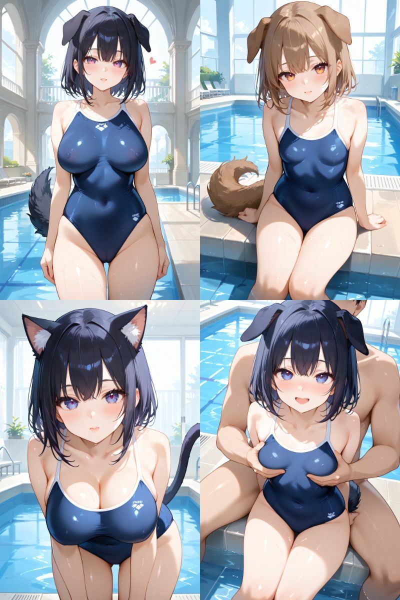 サンプル画像1:ケモミミ？の楽園 いぬ・ねこ 水着編(ツースリーステーション) [d_514841]