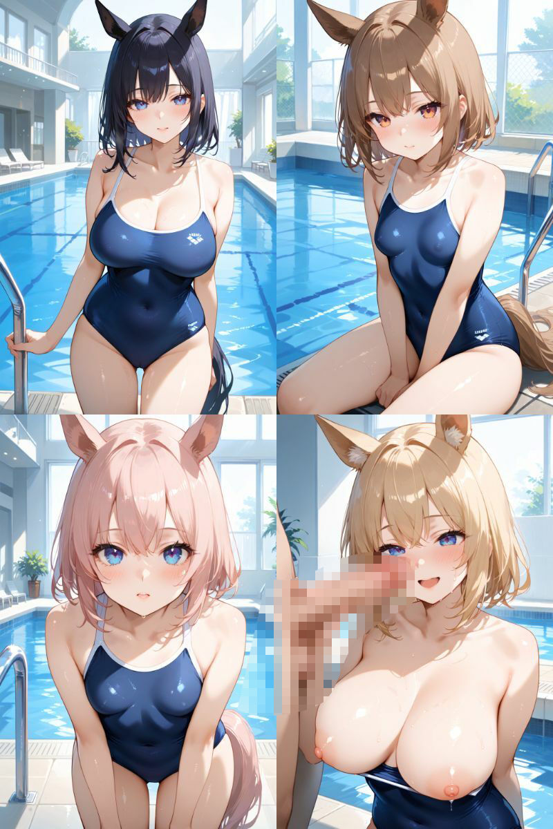 サンプル画像1:ケモミミ？の楽園 うま 水着編(ツースリーステーション) [d_514851]