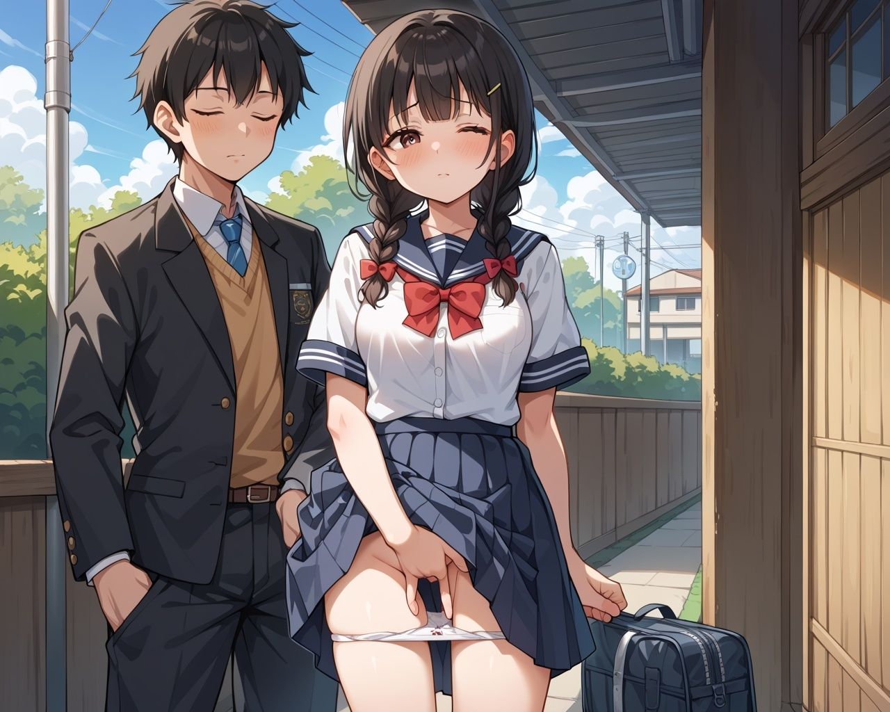 サンプル画像5:純粋そうな女子校生はみんなの公然性処理係(あめりかん極太そーせーじ) [d_515169]