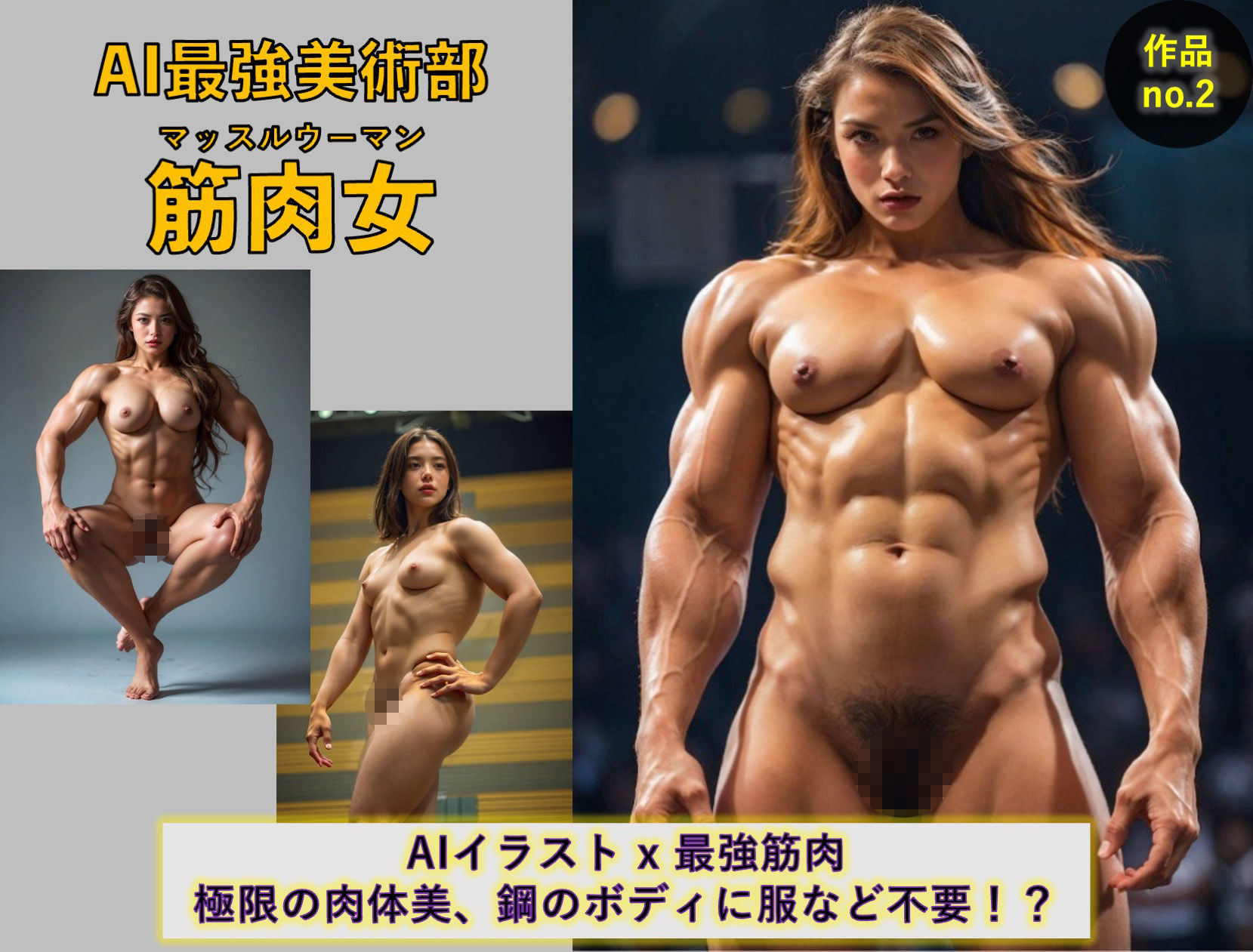 サンプル画像1:AI最強美術部vol.2 筋肉女(ノーティラス) [d_515242]