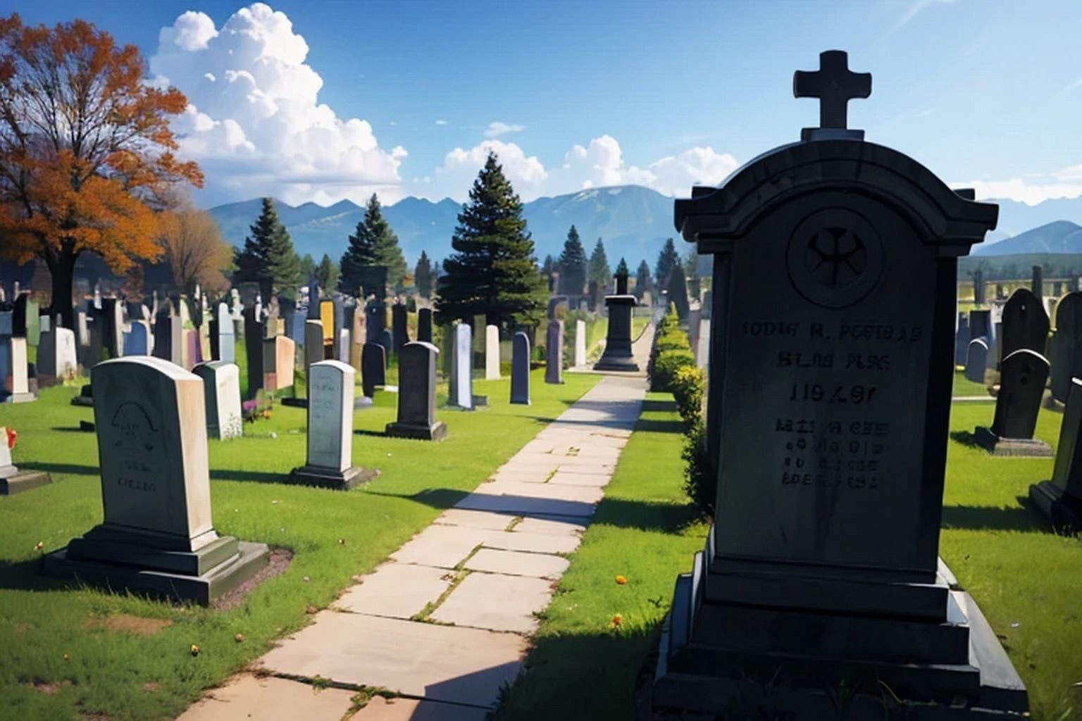 サンプル画像1:墓地 背景素材(豊川内角) [d_515253]